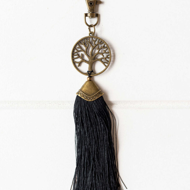 Bag Tassel - Tree of Life Black